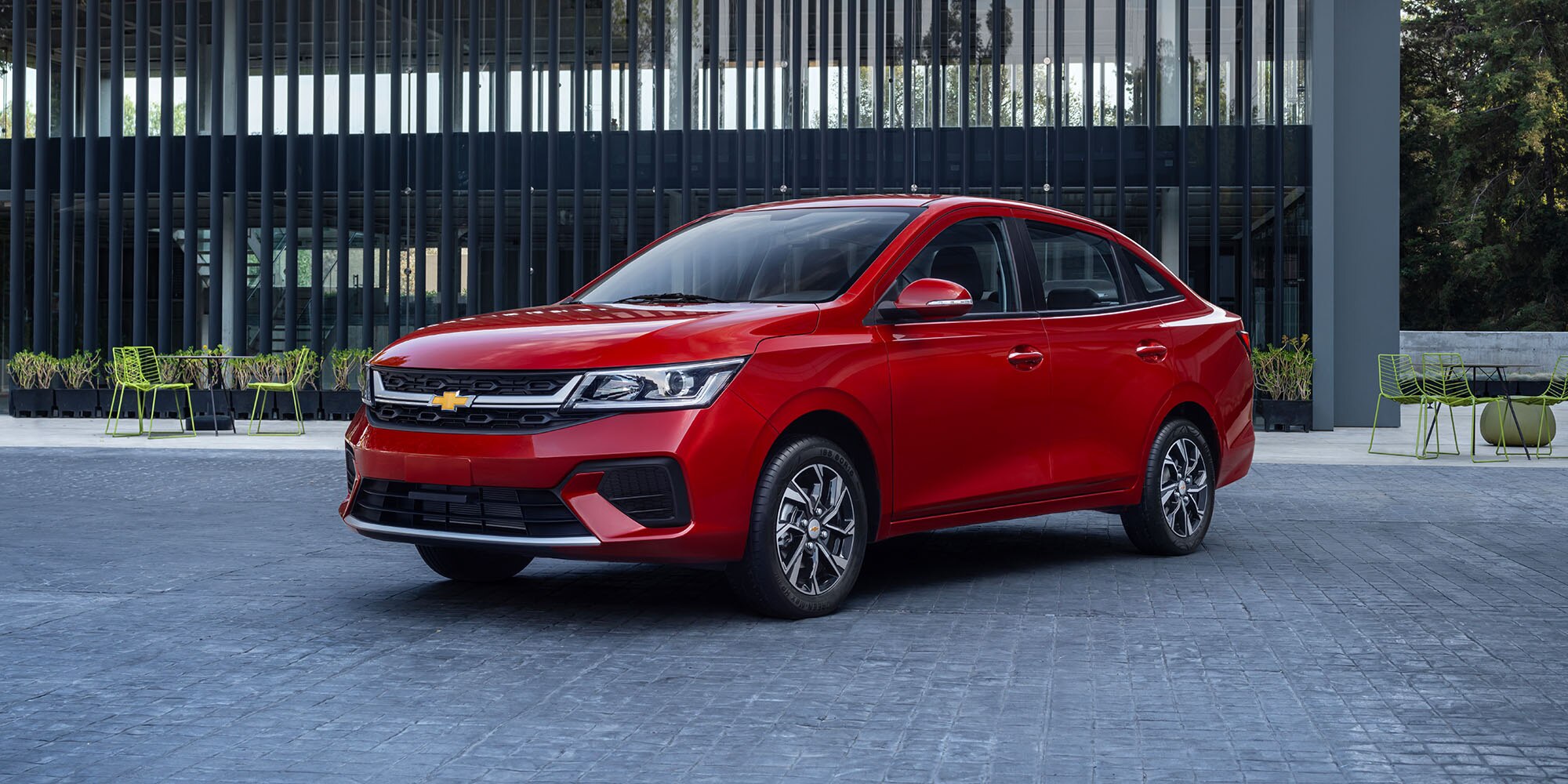 Chevrolet Aveo 2026 diseñado con manijas exteriores al color de la carrocería