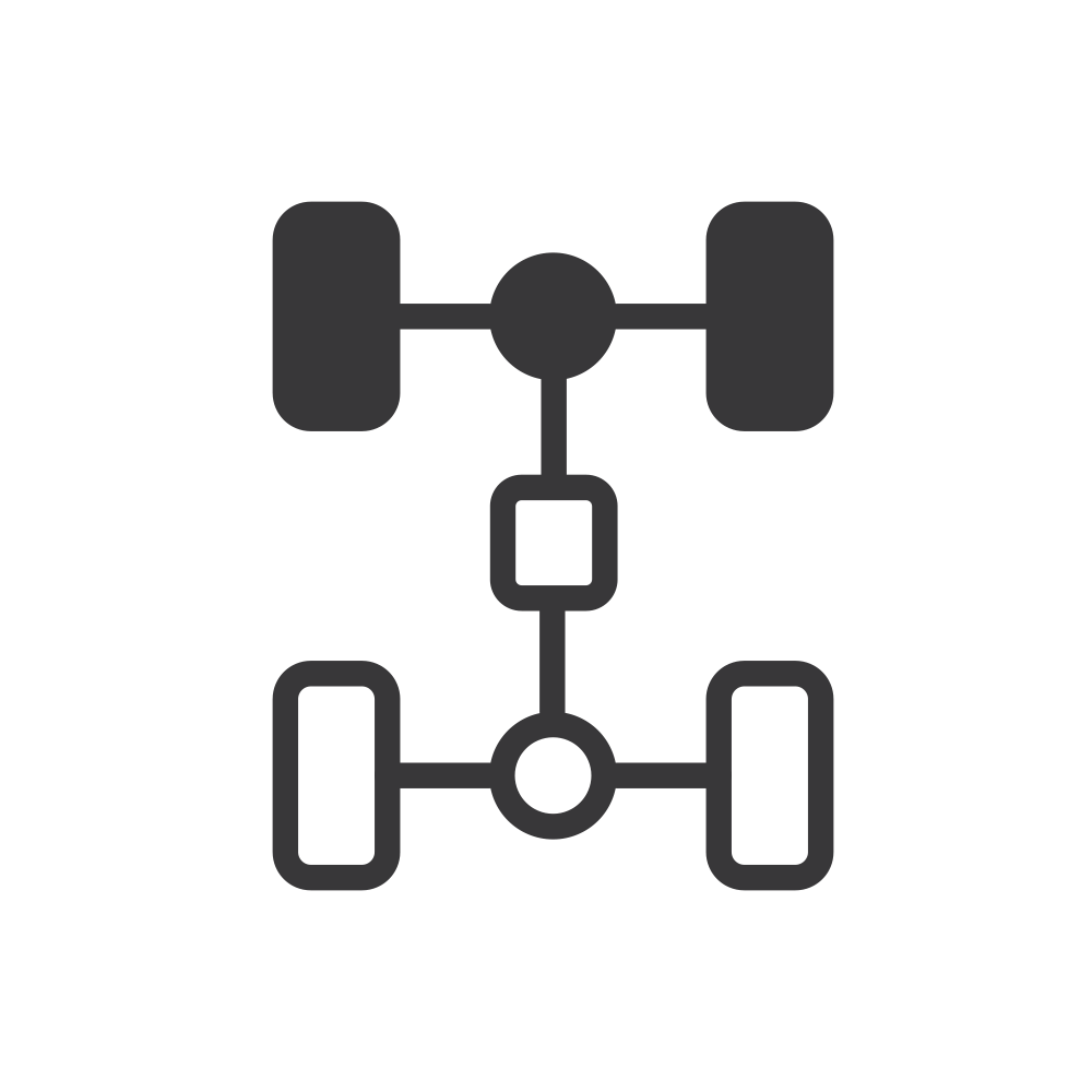 Ícono de dirección electroasistida de Chevrolet Aveo Sedán 2026, con suspensión delantera tipo McPherson